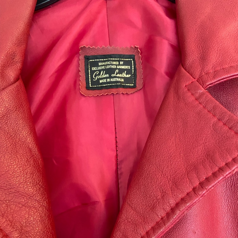 Misses Vintage Red Leather Coat